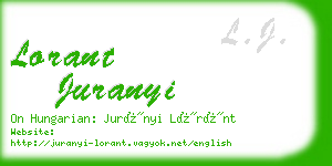 lorant juranyi business card